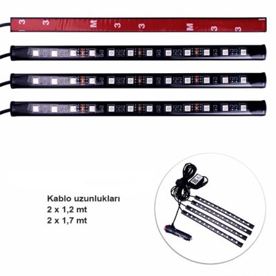 şerit led araç içi bluetooth kontrollu