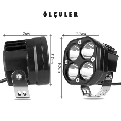 waxen 4 led kare sis lambasi